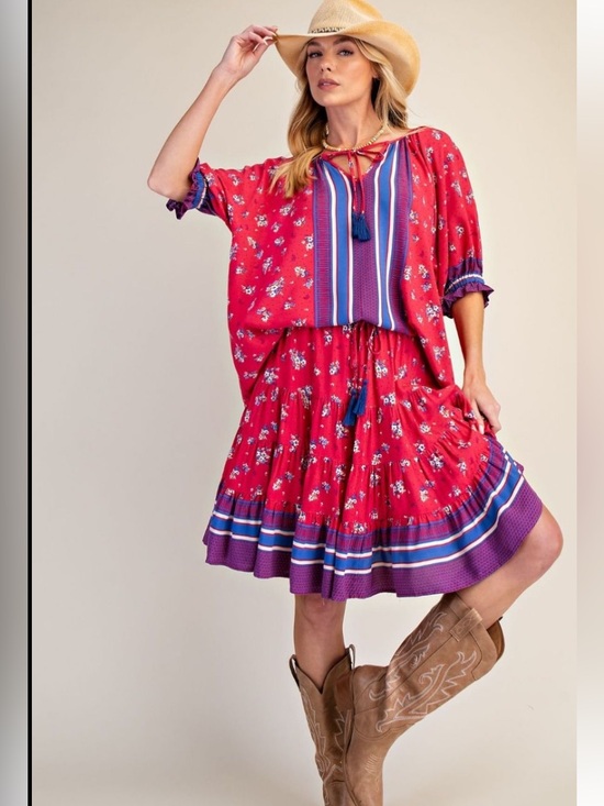 easel Dresses & Skirts - 35 ❤️ 1-H BORDER PRINTED CHALLIS MINI SKIRT AND MATCHING SET